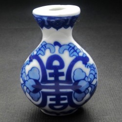 PORCELAIN, VASE, 42X59MM, BLUE. SOLD PER PACK OF 1.