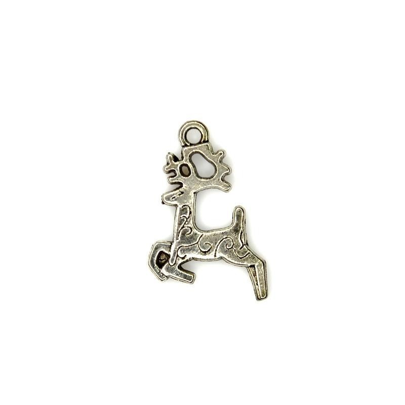 CHARM,DEER,15X20MM,ANTIQUE SILVER. SOLD PER PCK OF 25.