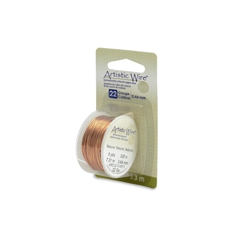 ARTISTIC WIRE, 22 GAUGE (0.64MM), BARE COPPER. SOLD PER PACK OF 8YD.