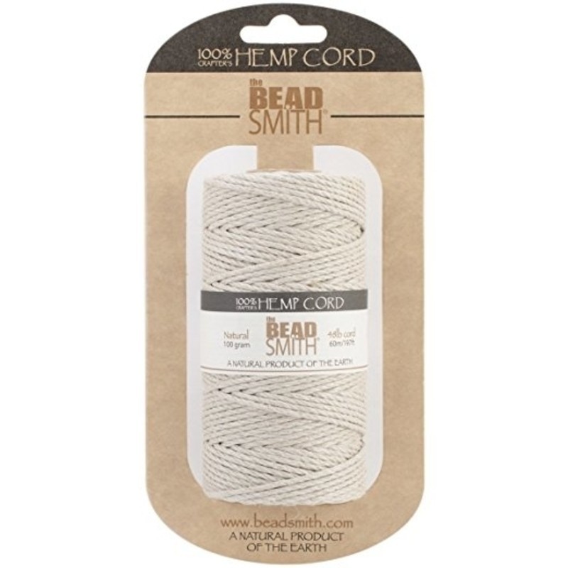 CORD, HEMP, 2.0MM, NATURAL. SOLD PER SPOOL OF 197FT.