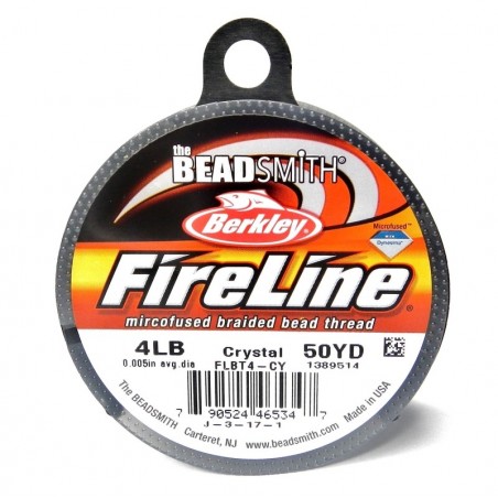 BEADING THREAD, BERKELEY FIRELINE, 4-POUND, 0.12MM, GEL-SPUN POLYETHYLENE, CRYSTAL. SOLD PER SPOOL OF 50YD.
