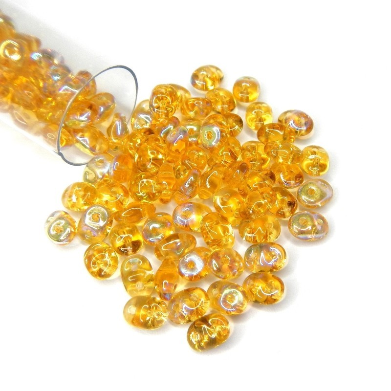 SUPERDUO, 2.5X5MM, TOPAZ AB. SOLD PER TUBE OF 10GM.