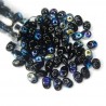 SUPERDUO, 2.5X5MM, JET AB. SOLD PER TUBE OF 10GM.