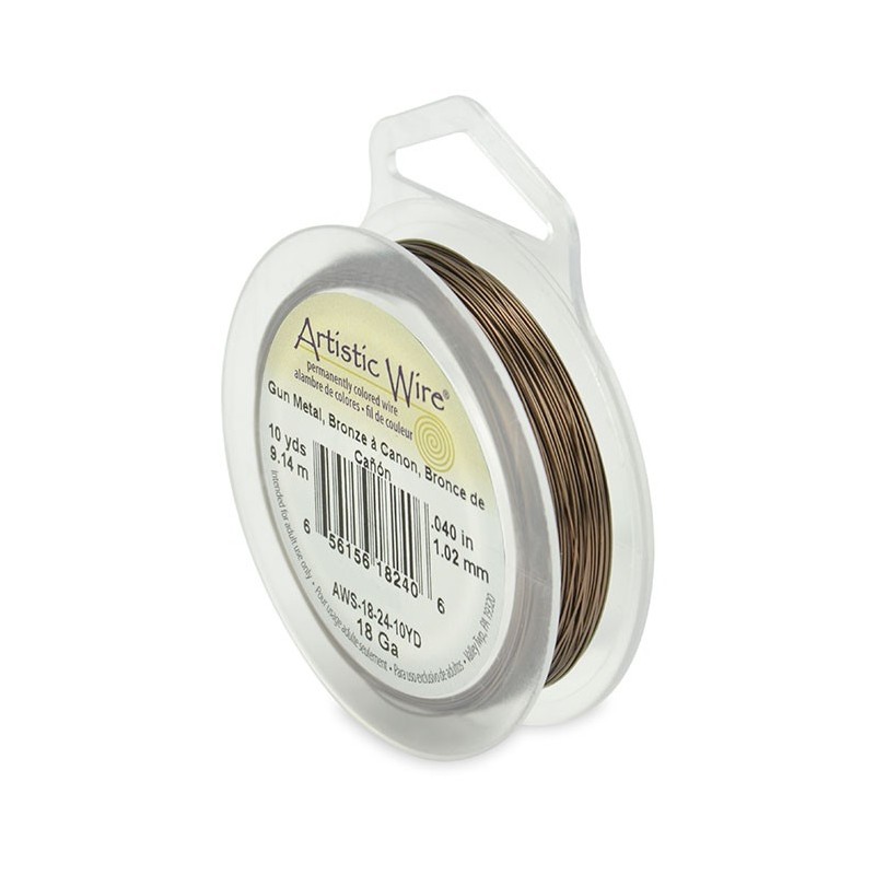 ARTISTIC WIRE, 18 GAUGE (1.0MM), ANTIQUE BRASS. SOLD PER PACK OF 10YD.
