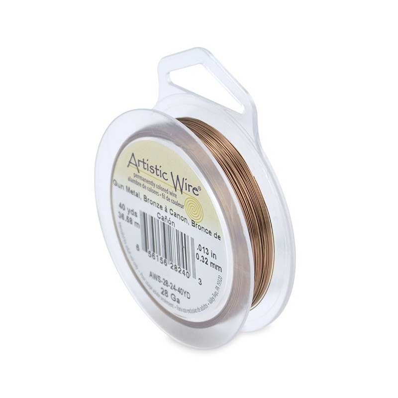 ARTISTIC WIRE, 28 GAUGE (0.32MM), ANTIQUE BRASS. SOLD PER PACK OF 40YD.