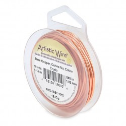 ARTISTIC WIRE, 18 GAUGE (1.0MM), BARE COPPER. SOLD PER PACK OF 10YD.
