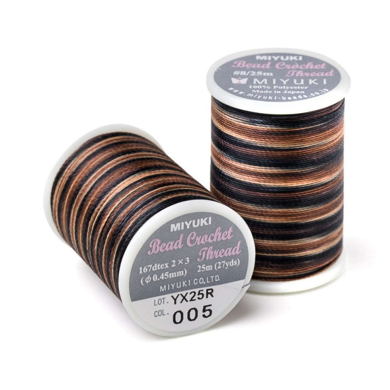 MIYUKI, CROCHET THREAD, SIZE 8 (0.45MM), PEBBLE STONE. SOLD PER SPOOL OF 25M.