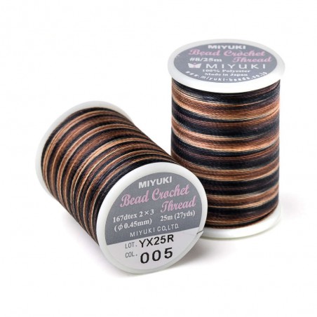 MIYUKI, CROCHET THREAD, SIZE 8 (0.45MM), PEBBLE STONE. SOLD PER SPOOL OF 25M.