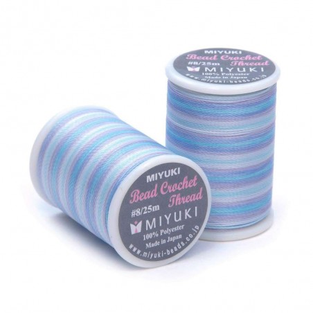 MIYUKI, CROCHET THREAD, SIZE 8 (0.45MM), SERENITY. SOLD PER SPOOL OF 25M.