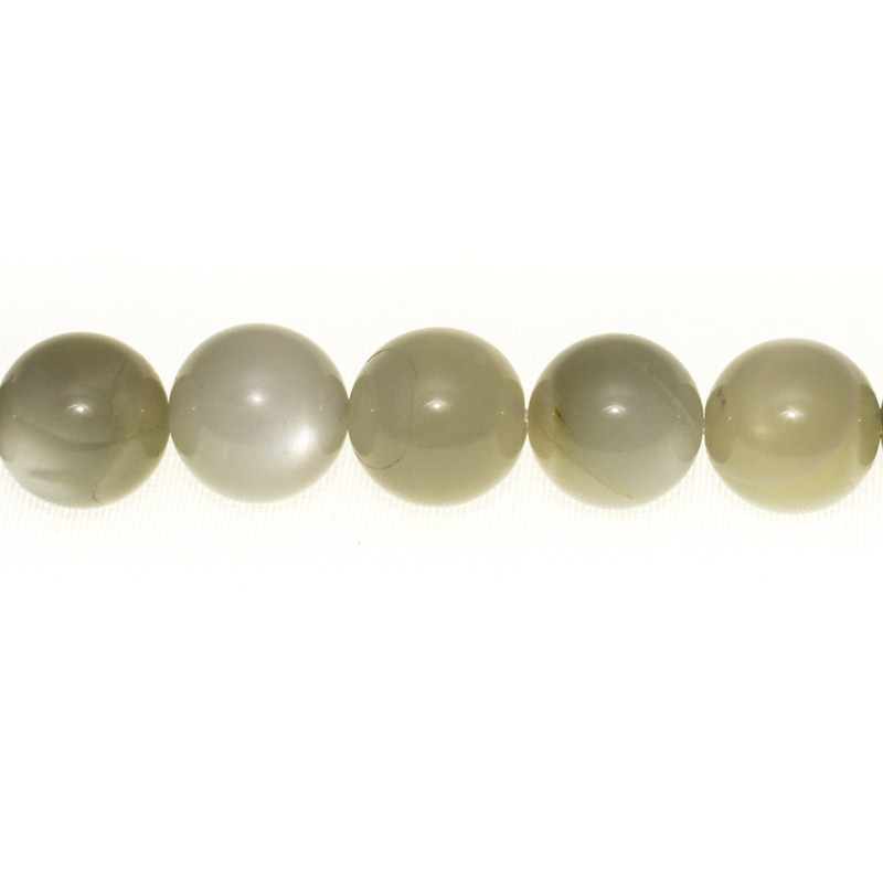 BEAD, SILVER MOONSTONE, 14MM, ROUND, GRADE A. SOLD PER STRAND OF 16 INCH.