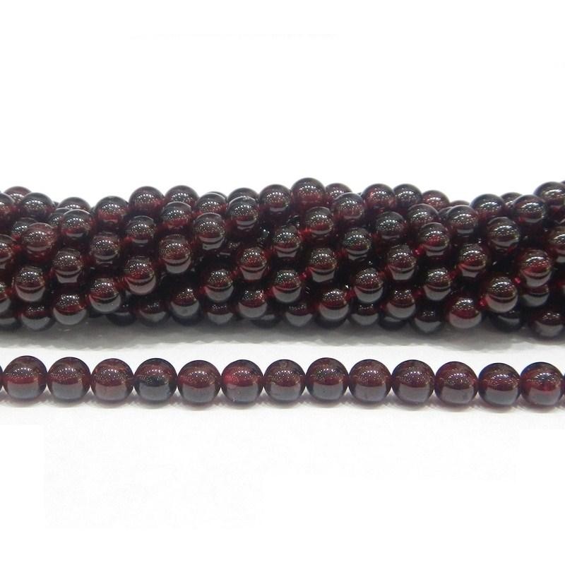 BEAD, 6MM, GARNET, RED, ROUND, GRADE A. SOLD PER STRAND OF 16 INCH.