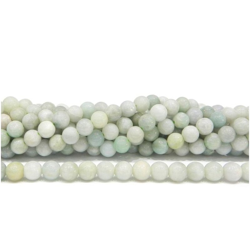 BEAD, 6MM, BURMESE JADE, ROUND. SOLD PER STRAND OF 16 INCH.