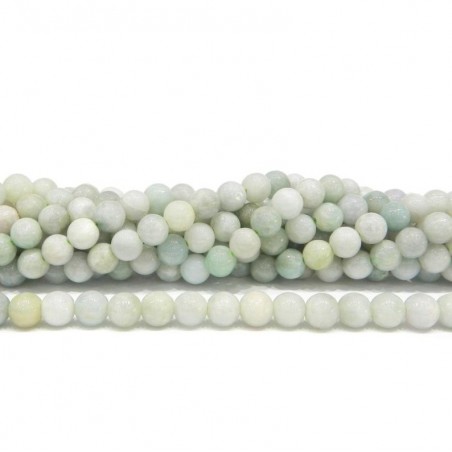 BEAD, 6MM, BURMESE JADE, ROUND. SOLD PER STRAND OF 16 INCH.