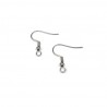EARWIRE, FISHHOOK WITH 3MM BALL AND 4MM COIL, STAINLESS STEEL. SOLD PER PACK OF 20.