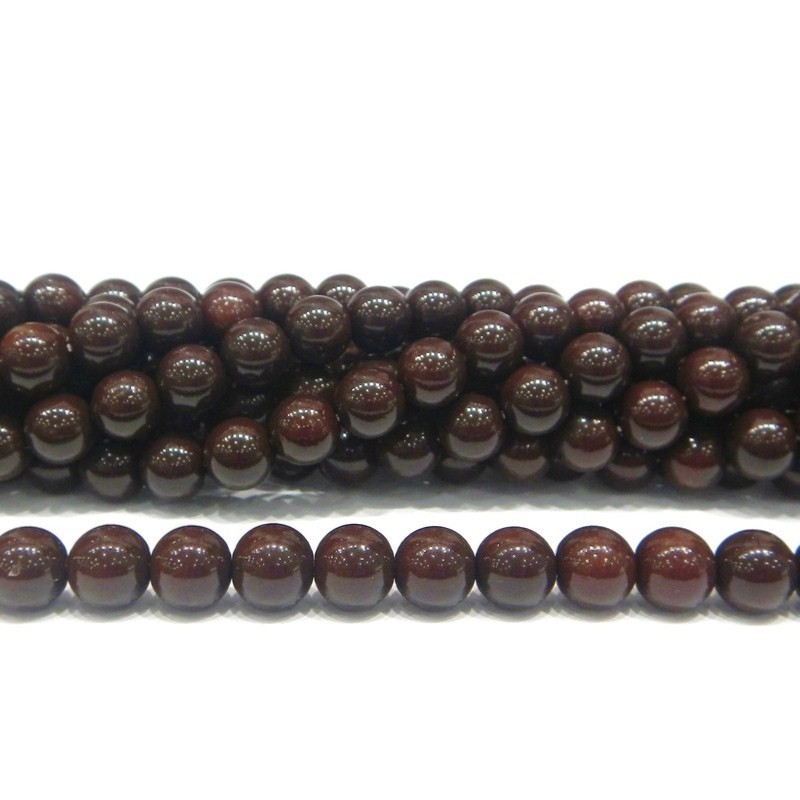 BEAD, GLASS PEARL, 8MM, ROUND, DARK BROWN, LEAD FREE. SOLD PER STRAND OF 16" (APPROX 52PC).
