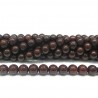 BEAD, GLASS PEARL, 8MM, ROUND, DARK BROWN, LEAD FREE. SOLD PER STRAND OF 16" (APPROX 52PC).
