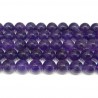 BEAD, 10MM, AMETHYST, ROUND, GRADE A. SOLD PER STRAND OF 16 INCH.