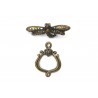 CLASP, TOGGLE, DRAGONFLY, 17X23MM, ANTIQUE PLATED BRASS, NICKEL FREE. SOLD PER PACK OF 5.