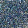 SEED BEAD, MIYUKI, 11/0 VARIEGATED BLUE-LINED CRYSTAL AB (RR283). SOLD PER PACK OF 10GM.