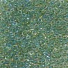 SEED BEAD, MIYUKI, 11/0 LIME-LINED CRYSTAL AB (RR277). SOLD PER PACK OF 10GM.