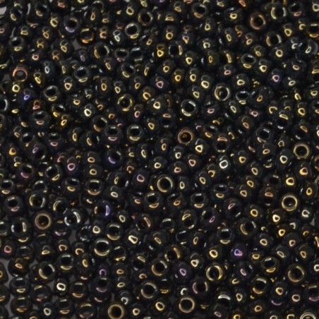 SEED BEAD, MIYUKI, 11/0 METALLIC BROWN IRIS (RR458). SOLD PER PACK OF 10GM.