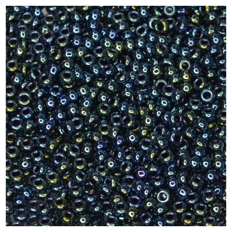 SEED BEAD, MIYUKI, 11/0 METALLIC GUNMETAL IRIS (RR456). SOLD PER PACK OF 10GM.