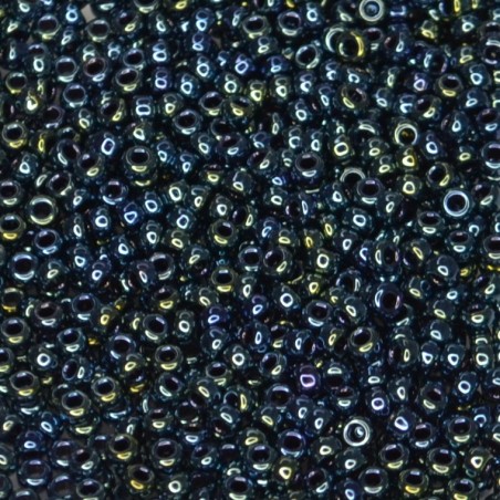 SEED BEAD, MIYUKI, 11/0 METALLIC GUNMETAL IRIS (RR456). SOLD PER PACK OF 10GM.