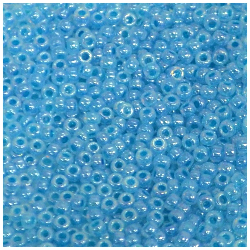 SEED BEAD, MIYUKI, 11/0 BLUE CEYLON (RR537). SOLD PER PACK OF 10GM.