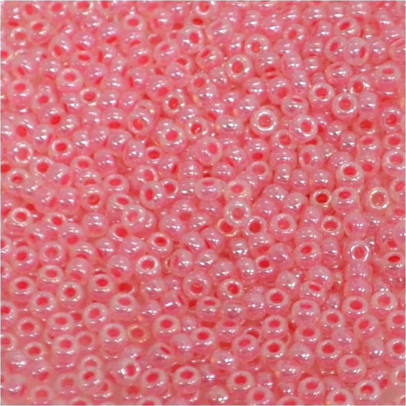 SEED BEAD, MIYUKI, 11/0 CARNATION PINK CEYLON (RR535). SOLD PER PACK OF 10GM.