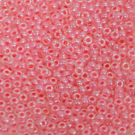 SEED BEAD, MIYUKI, 11/0 CARNATION PINK CEYLON (RR535). SOLD PER PACK OF 10GM.