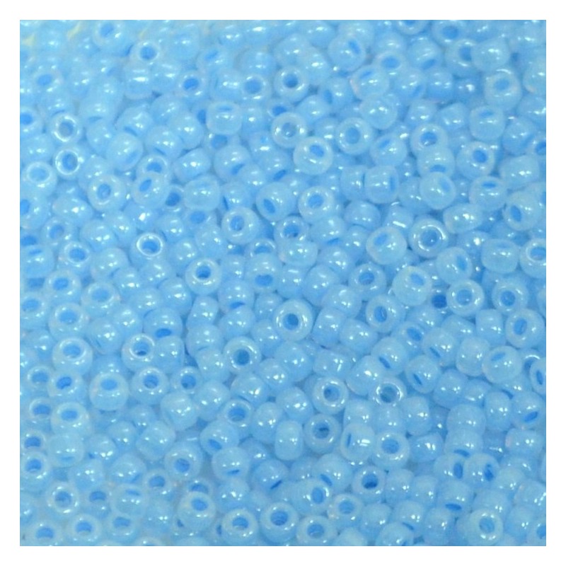SEED BEAD, MIYUKI, 11/0 BLUE CEYLON (RR523). SOLD PER PACK OF 10GM.