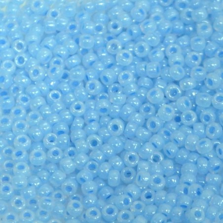 SEED BEAD, MIYUKI, 11/0 BLUE CEYLON (RR523). SOLD PER PACK OF 10GM.