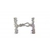CLASP SET, HOOK, 19MM, 5-STRAND, RHODIUM PLATED, NICKEL FREE. SOLD PER PACK OF 2.