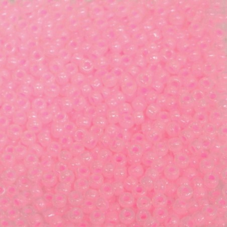 SEED BEAD, MIYUKI, 11/0 COTTON CANDY PINK CEYLON (RR518). SOLD PER PACK OF 10GM.