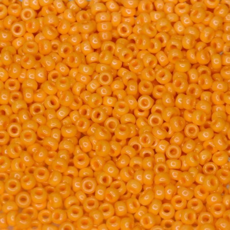 SEED BEAD, MIYUKI, 11/0 OPAQUE TANGERINE (RR405). SOLD PER PACK OF 10GM.
