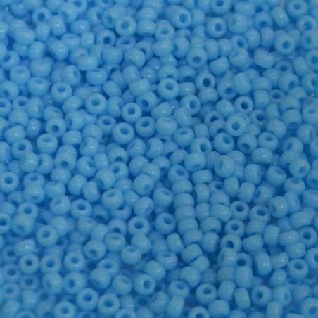 SEED BEAD, MIYUKI, 11/0 OPAQUE LIGHT BLUE (RR413). SOLD PER PACK OF 10GM.