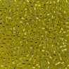SEED BEAD, MIYUKI, 11/0 SILVERLINED YELLOW AB (RR1006). SOLD PER PACK OF 10GM.