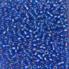 SEED BEAD, MIYUKI, 11/0 SILVERLINED SAPPHIRE AB (RR1019). SOLD PER PACK OF 10GM.