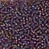 SEED BEAD, MIYUKI, 11/0 SILVERLINED DARK SMOKY AMETHYST AB (RR1013). SOLD PER PACK OF 10GM.