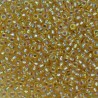 SEED BEAD, MIYUKI, 11/0 SILVERLINED GOLD AB (RR1003). SOLD PER PACK OF 10GM.