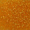SEED BEAD, MIYUKI, 11/0 SILVERLINED LIGHT ORANGE (RR7). SOLD PER PACK OF 10GM.