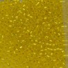 SEED BEAD, MIYUKI, 11/0 SILVERLINED YELLOW (RR6). SOLD PER PACK OF 10GM.
