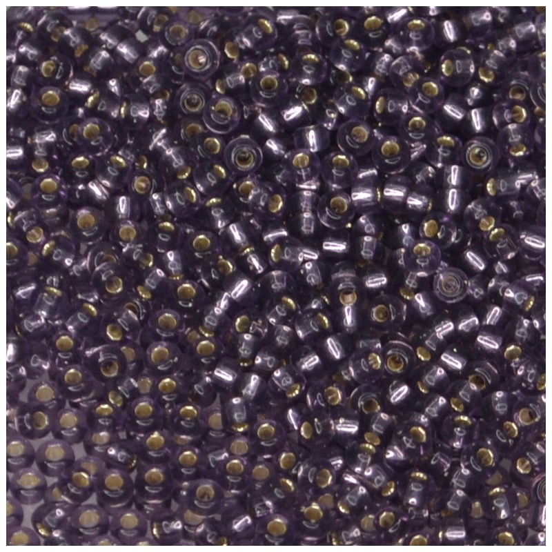 SEED BEAD, MIYUKI, 11/0 SILVERLINED LAVENDER (RR24). SOLD PER PACK OF 10GM.