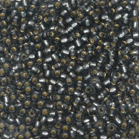 SEED BEAD, MIYUKI, 11/0 SILVERLINED GREY (RR21). SOLD PER PACK OF 10GM.