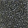 SEED BEAD, MIYUKI, 11/0 SILVERLINED GREY (RR21). SOLD PER PACK OF 10GM.