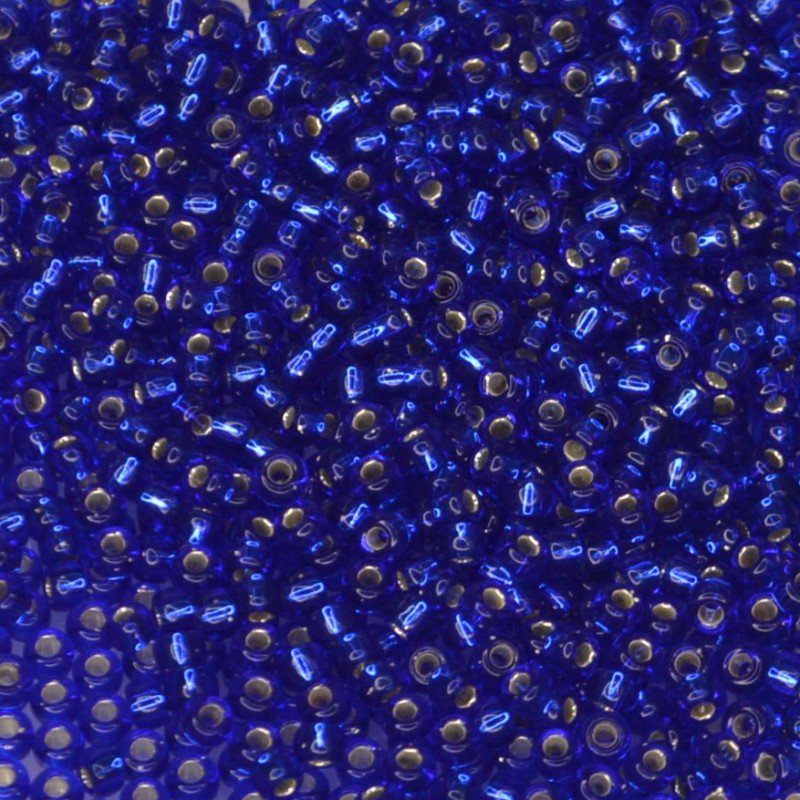 SEED BEAD, MIYUKI, 11/0 SILVERLINED DARK SAPPHIRE (RR20). SOLD PER PACK OF 10GM.