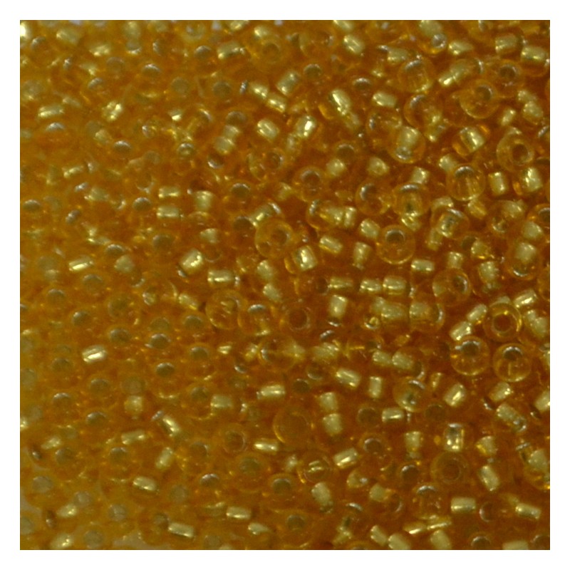 SEED BEAD, MIYUKI, 11/0 SILVERLINED DARK GOLD (RR4). SOLD PER PACK OF 10GM.