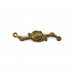 CONNECTOR, ROSE, 9X33MM, ANTIQUE BRASS. SOLD PER PACK OF 10.