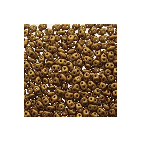 SUPERDUO, 2.5X5MM, CRYSTAL GOLDEN ROD. SOLD PER TUBE OF 10GM.