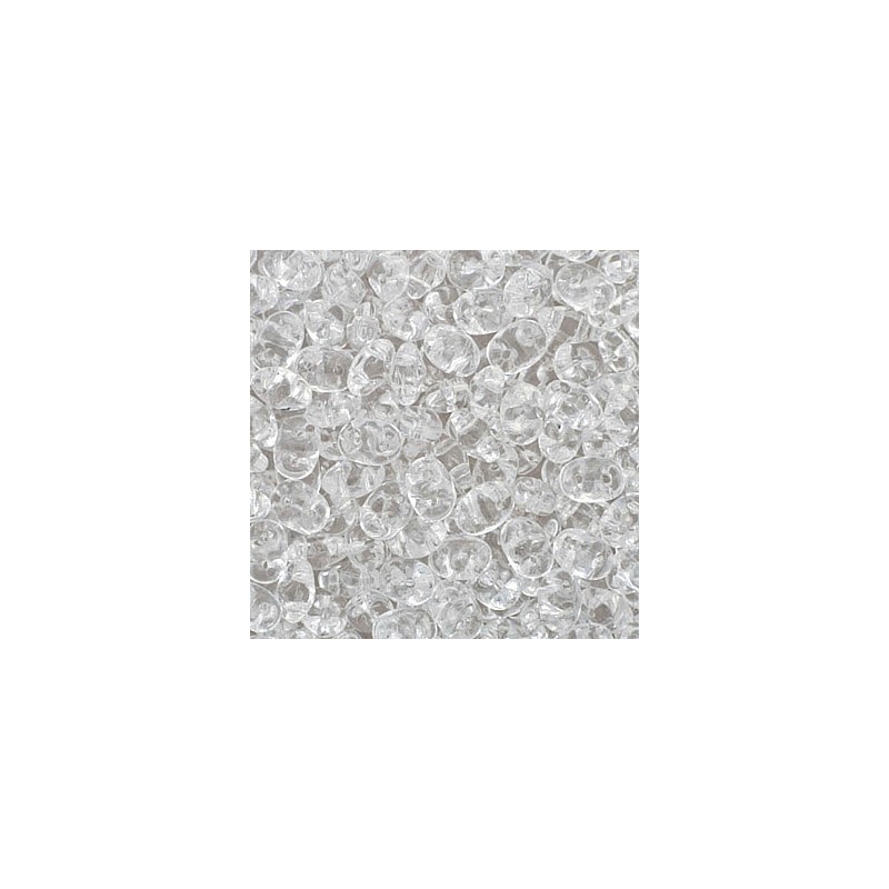 SUPERDUO, 2.5X5MM, CRYSTAL. SOLD PER TUBE OF 10GM.